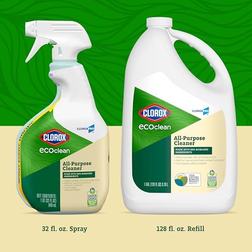 CLOROX CloroxPro EcoClean All-Purpose Cleaner Spray Bottle, 32 Fluid Ounces (Pack of 2)