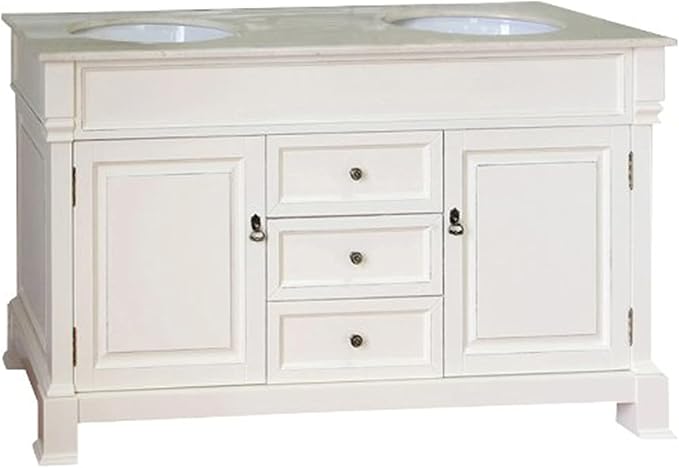 205060-D-CR 60-Inch Double Sink Vanity, Wood, Cream White