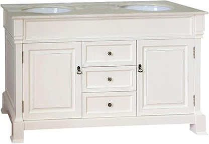 205060-D-CR 60-Inch Double Sink Vanity, Wood, Cream White