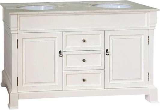 205060-D-CR 60-Inch Double Sink Vanity, Wood, Cream White