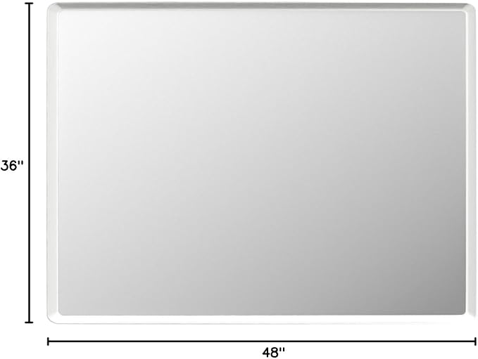 48x36 Inch Silver Bathroom Mirror for Wall | Silver Metal Framed Vanity Mirror, Rounded Rectangle Mirror, Shatterproof, Anti-Rust, Silverish Painted (Horizontal/Vertical)