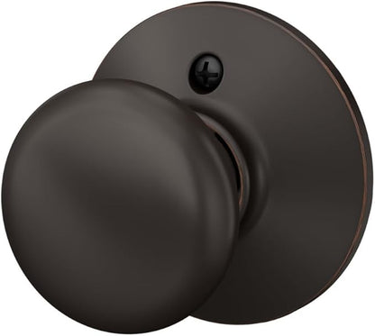 Schlage F170 PLY 716 Plymouth Door Knob, One Sided Non-Turning Dummy Door Handle, Aged Bronze