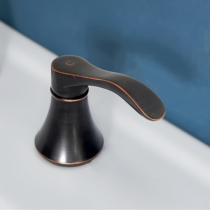 Oil Rubbed Bronze Bathroom Faucet, 2 Handle 3 Hole 8 Inch Widespread Bathroom Faucet, 360°Swivel High-Arc Spout, Stainless Steel Faucet for Bathroom/Vanity/Lavatory, VAL052HZST