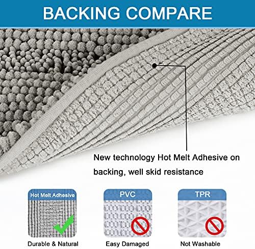 H.VERSAILTEX Bathroom Rugs Bath Mat Runner Rug Non Slip Kitchen Rug Extra Long Bath Rug Runners Oversized 59" x 20" Absorbent Washable Dry Fast Plush Area Rug for Bathroom/Bedroom - Dove