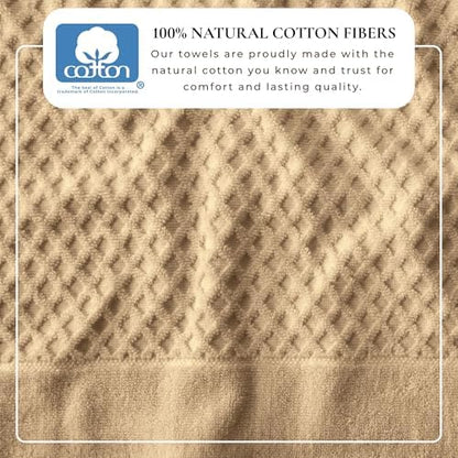 Great Bay Home Oversized Bath Sheets - 100% Cotton 2 Pack 68x35 Extra Large Towel - Absorbent, Durable, Quick-Dry Towels for Bathroom (Oatmeal)