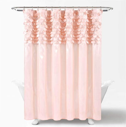 Lush Decor Lillian Shower Curtain Single 72" W x 72" L Blush - Pink Shower Curtains for Bathroom - Bathroom Curtain - Glam Bathroom Decor