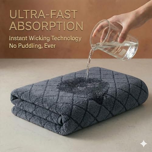 Microfiber Bath Towels Set of 2 - Ultra Soft, Highly Absorbent & Fast Drying Bath Towels, Vacuum Compressed for Storage, Lint-Free & Skin-Friendly for Women, Kids, Sensitive Skin (27x54 Inches)