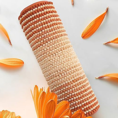 BSICPRO Fall Bathroom Rugs, 17x24 Chenille Bath Mats, Pumpkin Orange
