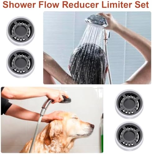 4Pcs Shower Flow Restrictor, Grey Water Flow Reducer Control Value