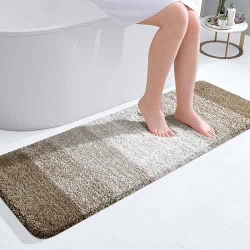 OLANLY Bathroom Runner Rug 47x17, Extra Soft Absorbent Microfiber Bath Rugs