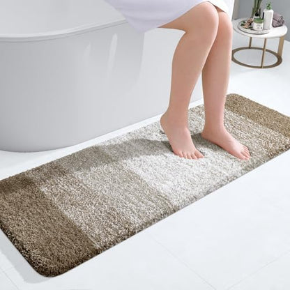 OLANLY Bathroom Runner Rug 47x17, Extra Soft Absorbent Microfiber Bath Rugs