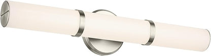 Kichler Rosh 24.25" LED Medium Bath Bar with White Glass in Brushed Nickel, Modern Minimalist, for Vanity, Fireplace, Buffet, Hallway, Vanity Mirror, (24.25" W x 5" H), 55188NILED