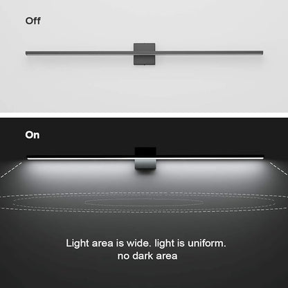 Ralbay 48inch Modern LED Black Vanity Light 46W Frosted Aluminum for Bathroom Vanity Lighting Fixtures Cool White 6000K