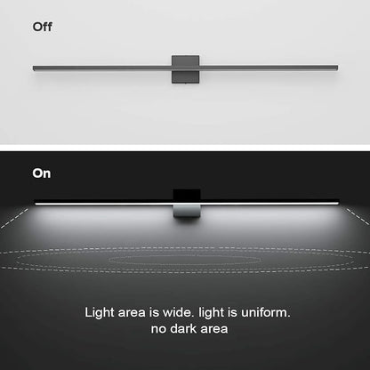 Ralbay 48inch Modern LED Black Vanity Light 46W Frosted Aluminum for Bathroom Vanity Lighting Fixtures Cool White 6000K