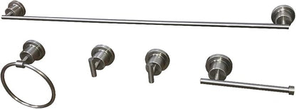 Kingston Brass BAH82134478SN Concord 5-Piece 24-Inch Towel Bar Bathroom Accessory Set in Brushed Nickel