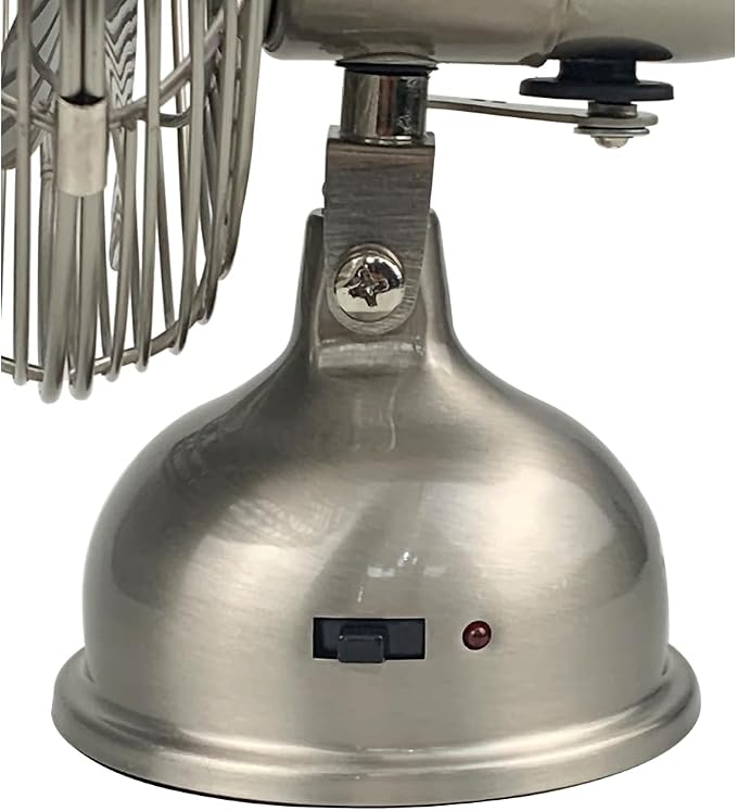 Good Housekeeping 5" All-Metal (92525) USB Desktop Laptop Nightstand Fan with Oscillation (Brushed Nickel)