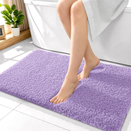 OLANLY Microfiber Bathroom Rugs 36x24, Soft Absorbent Bath Mat, Lavender