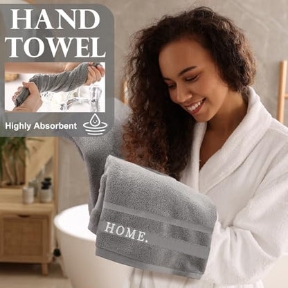 Hahafelt Decorative Bathroom Towel Set, Grey, Home Love Family