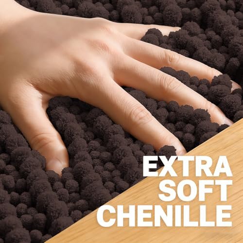OLANLY Bathroom Runner Rugs 47x24, Thick Soft Absorbent Chenille Bath Rugs