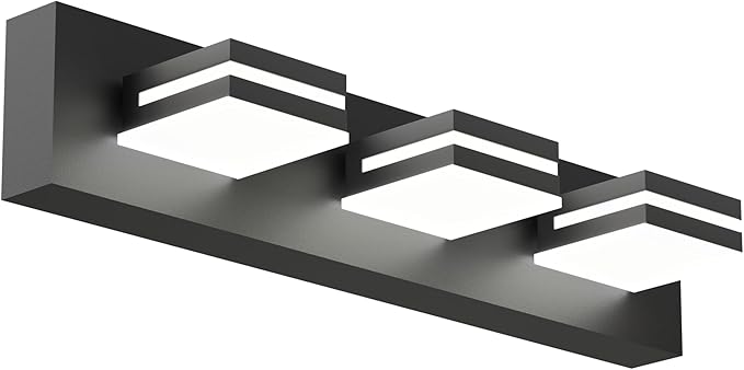 Modern Bathroom Vanity Light, 22" 3-Light Bathroom Light Fixtures Over Mirror, LED Bathroom Light 3000K 4000K 5000K CCT Adjustable, Matte Black
