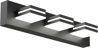 Modern Bathroom Vanity Light, 22" 3-Light Bathroom Light Fixtures Over Mirror, LED Bathroom Light 3000K 4000K 5000K CCT Adjustable, Matte Black