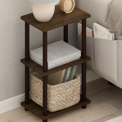 FURINNO Turn-N-Tube 2 Space Shelf, Walnut/Brown