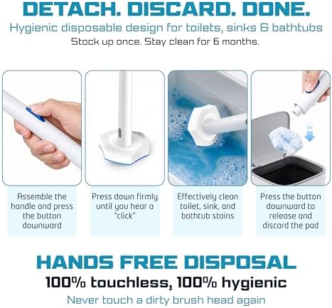 Toilet Wand Refills, Disposable Toilet Brush, Toilet Wand, Disposable Toilet Bowl Cleaner Wand, Toilet Brush, Toilet Scrubber with Holders(100-refills)