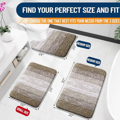 OLANLY Small Bathroom Rugs 35x16, Extra Soft Absorbent Microfiber Bath Rugs