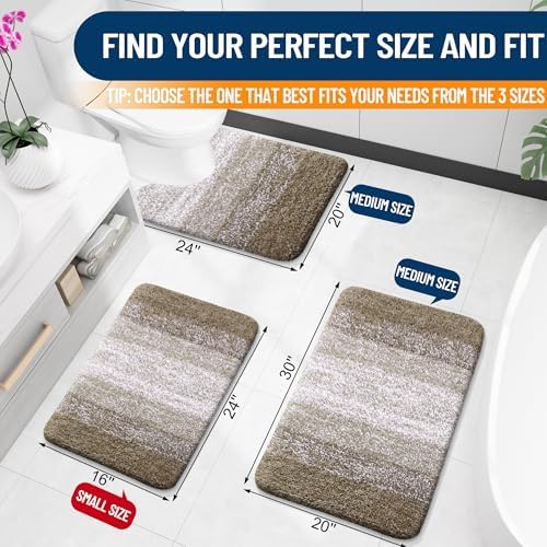 OLANLY Large Bathroom Rugs 60x40, Extra Soft Absorbent Microfiber Bath Rugs
