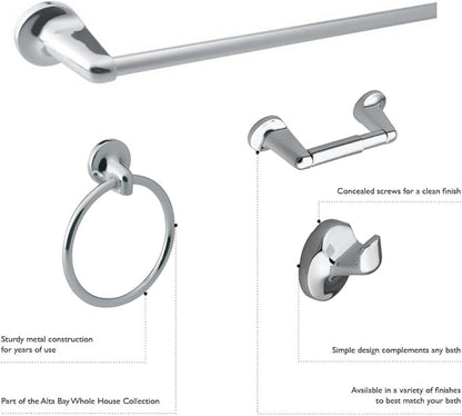 Design House 558627 Ames Transitional Robe Hook for Bathroom Brushed Nickel