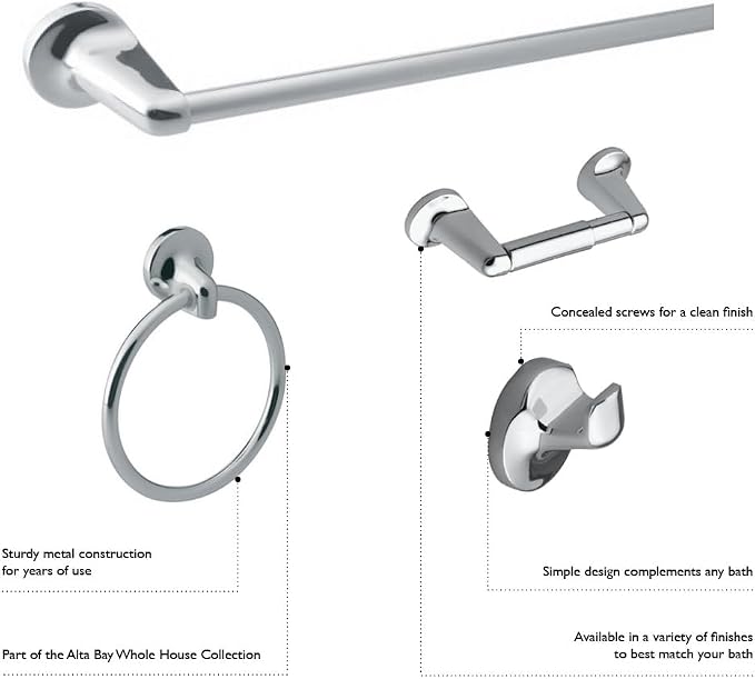 Design House 558643 Ames Transitional Towel Ring Brushed Nickel | Wall Mount, Transitional, Zinc, Hardware, 558163