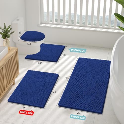 Smiry Bathroom Rugs 36X24, Luxury Chenille Extra Soft Absorbent Bath Mat