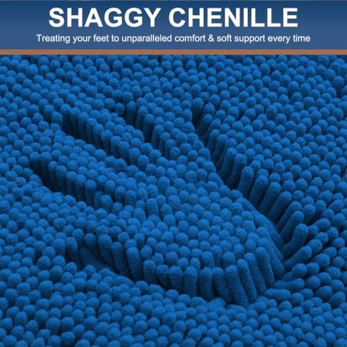 Smiry Bathroom Rugs 24X16, Luxury Chenille Extra Soft Absorbent Bath Mat