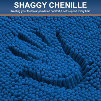Smiry Bathroom Rugs 24X16, Luxury Chenille Extra Soft Absorbent Bath Mat