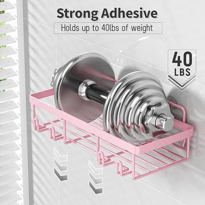 Liuoud 5 Pack Shower Caddy for Inside Shower, Pink Bathroom Decor Set