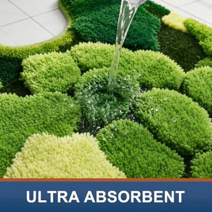Hifuwan Cute Green Moss Toilet Rugs U Shaped Non Slip Bath Mats, 20x20 Inch