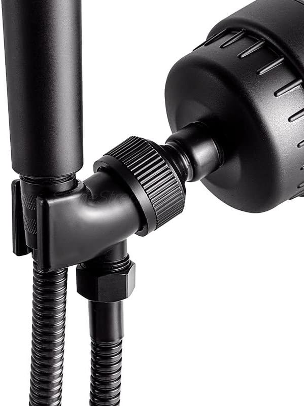 Original StoneStream Adjustable Shower Head Holder Wall Mount, Handheld Shower Arm Bracket, Matte Black Plastic, Universal 1/2 Inch Female to Male Fitting for Detachable Showerheads