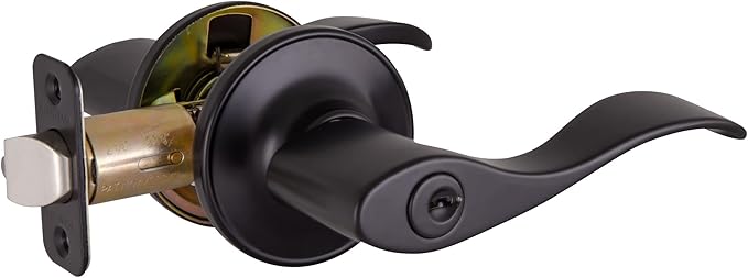 Design House 778886 Springdale Keyed Unlocking Door Handle, Matte Black