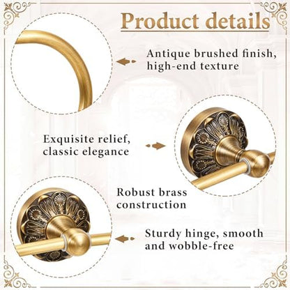 2 Pcs Antique Toilet Paper Holder Hand Towel Ring, Style 3