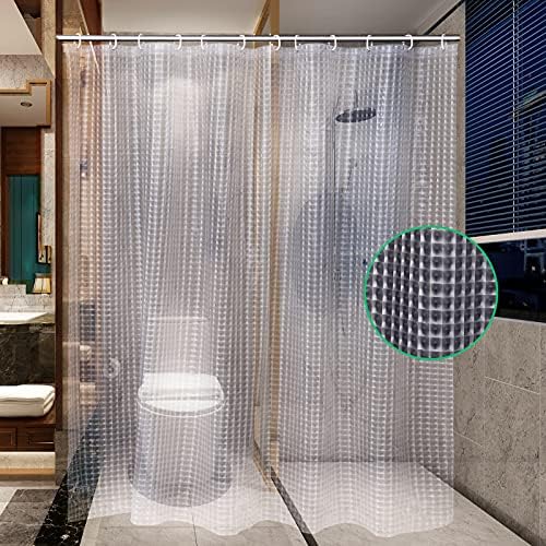 Bostofy Heavyweight 8G Bathroom Shower Stall Curtain Liner, 72' W x 72' H Waterproof, Shower Curtain or Liner for Shower Stall/Bathtub