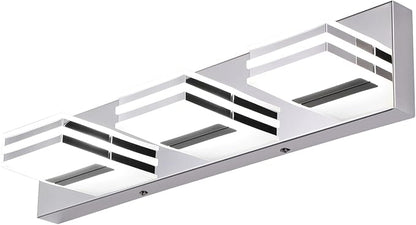 LED Vanity Lights 20in Bathroom Lights Fixtures over Mirror 3 Light LED Lighting Fixture for Bathroom 18W Mirror Lighting Fixture Modern Bath Light Bar Chrome Bath Lamps 6000K Vanity Wall Scone