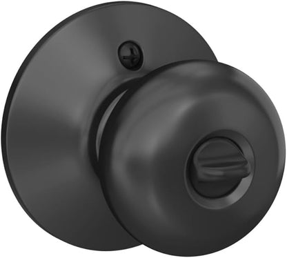 Schlage F51A PLY 622 Plymouth Door Knob, Keyed Entry Lock, Matte Black