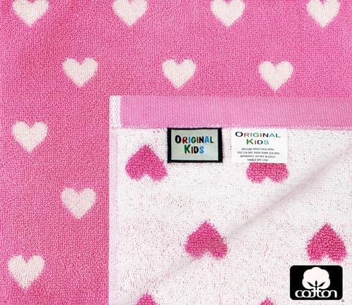 ORIGINAL KIDS Wash Cloth - 100% Cotton Set of 12 Washcloths - Pink White