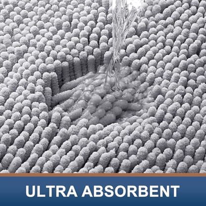 Smiry Toilet Rugs U-Shaped 24x20, Extra Soft Absorbent Contoured Bath Mat