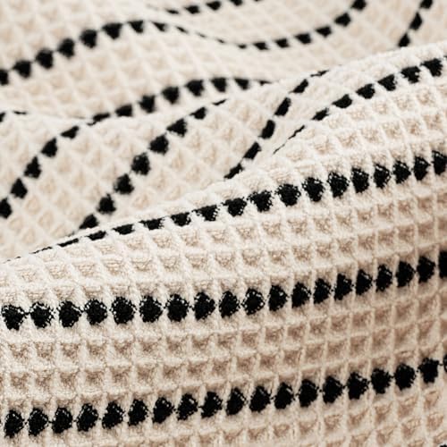 POLYTE 430 GSM Poly Blend Microfiber Quick Dry Waffle Bath Towel Set of 6
