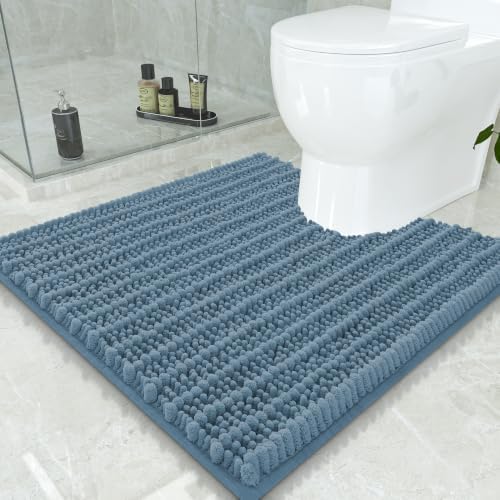 Smiry Bathroom Toilet Rugs U Shaped 24x24, Chenille Bath mats for Toilet
