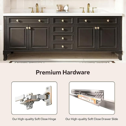 48-92IN Single/Double Sink Bathroom Vanity, Defogging Smart Mirror, Modern American Free Standing Vanity with Bathroom Cabinet