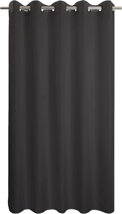 River Dream Extra Long Shower Curtain No Hooks or Liner Needed, Black | Soft Microfiber, 84" Long Fabric Shower Curtain Set Waterproof, Bottom Magnets, Machine Washable, 71W x 86H(84H)