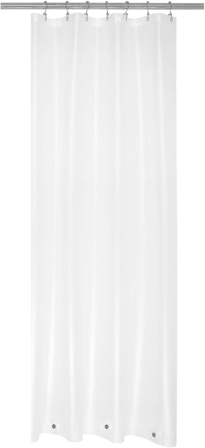 36x72 Stall Size Shower Curtain Liner Frost | 3 Bottom Magnets,7 Rustproof Grommets,Water Proof Heavy Duty PEVA,36W x 72H for Small Bathroom or Shower Stall