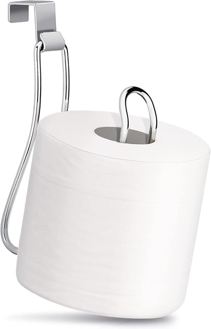 Over the Tank Toilet Paper Holder, Metal Toilet Paper Holder, Chrome | Toilet Paper Roll Holder, Bathroom Toilet Paper Storage, Space Saving for Bathroom